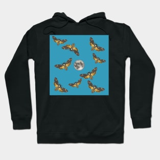 Death's Head Moth and Moons Blue 2 Hoodie